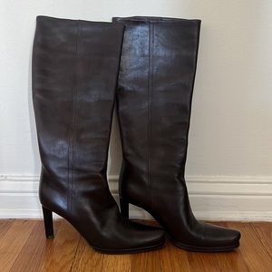 Prada dark brown leather boots